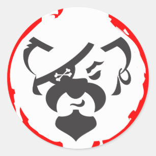 Sticker Rond Inverse d'ours de pirate