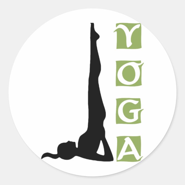 Sticker Rond Inversion Pose de Yoga (Devant)