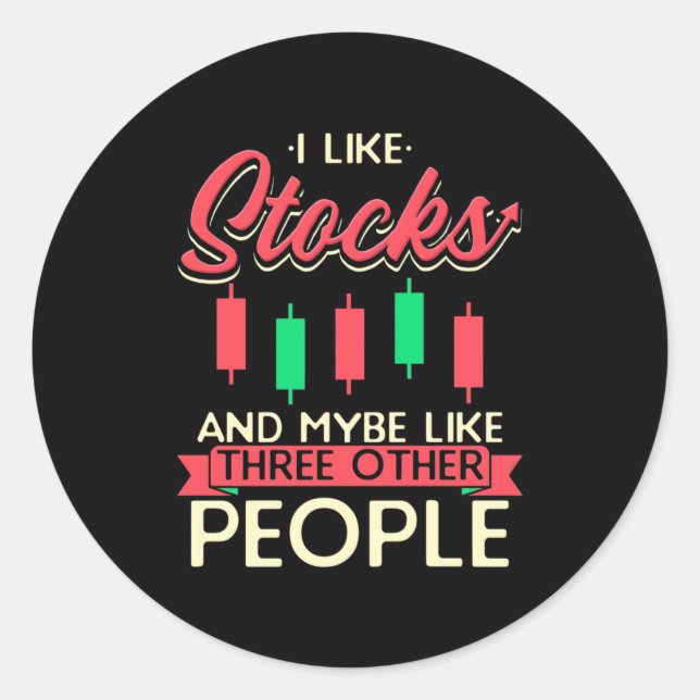 Sticker Rond Investisseur J'Aime Les Stocks (Devant)