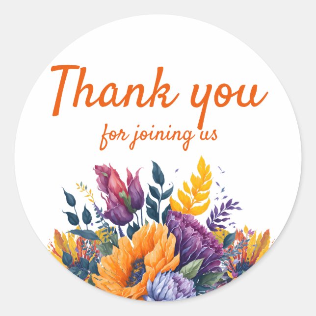 Sticker Rond Invitation à la fête de mariage champêtre Tourneso (Devant)