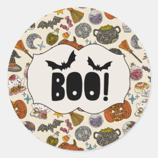Sticker Rond Invitation à une fête d'Halloween | Joli Halloween