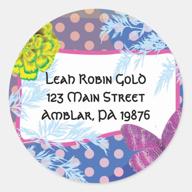 Sticker Rond Invitation Bat mitzvah CRAZY COLLAGE (Devant)