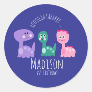 Sticker Rond Invitation colorée pour une fête d'anniversaire de
