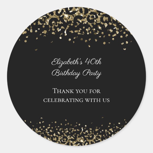 Sticker Rond Invitation d'anniversaire avec superposition de pa (Devant)