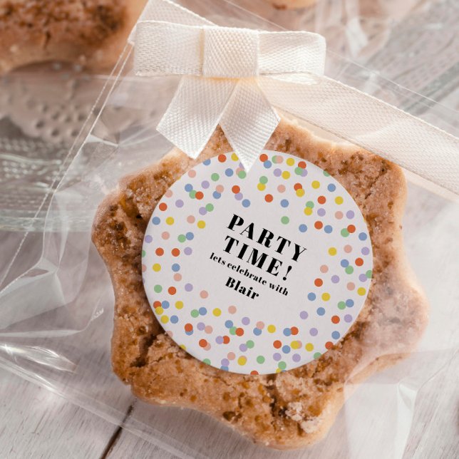 Sticker Rond invitation d'anniversaire personnalisée colorée (Créateur téléchargé)