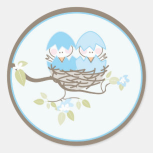 Sticker Rond Invitation de bébé ou chevalet de préférence -