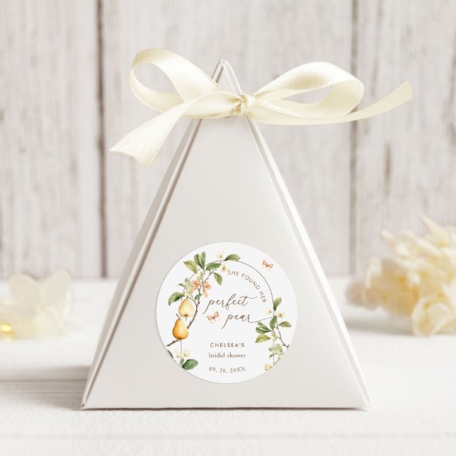 Sticker Rond Invitation de mariage à la poire parfaite Floral a (Créateur téléchargé)