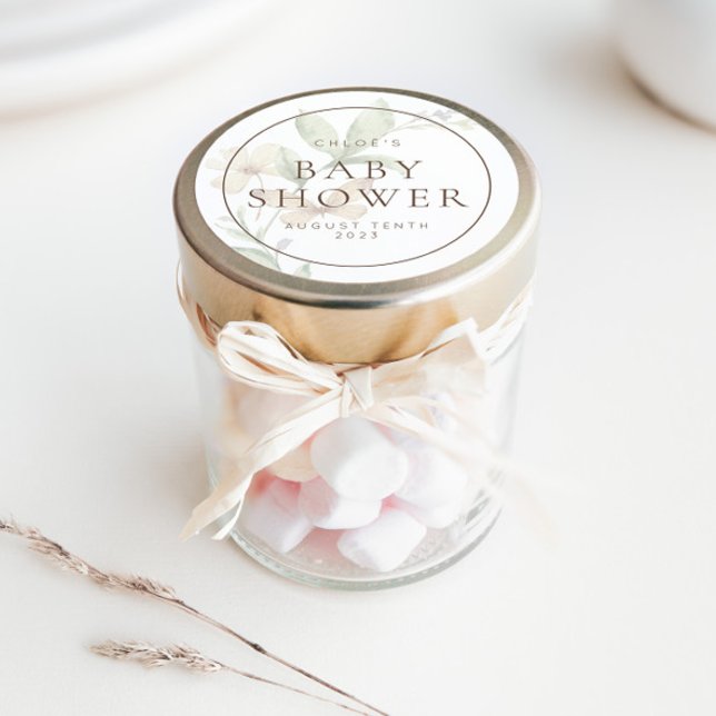 Sticker Rond Invitation florale rustique botanique sauvage & Fa (Fun and fully customizable favor stickers for your baby shower!)