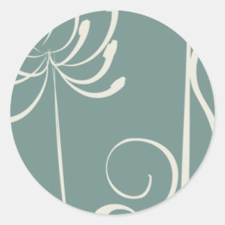 Sticker Rond Invitation mariage Et Événement Croquis Floral