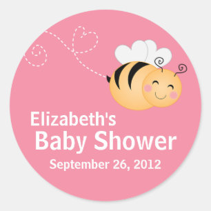 Sticker Rond Invitation moderne mignonne de baby shower