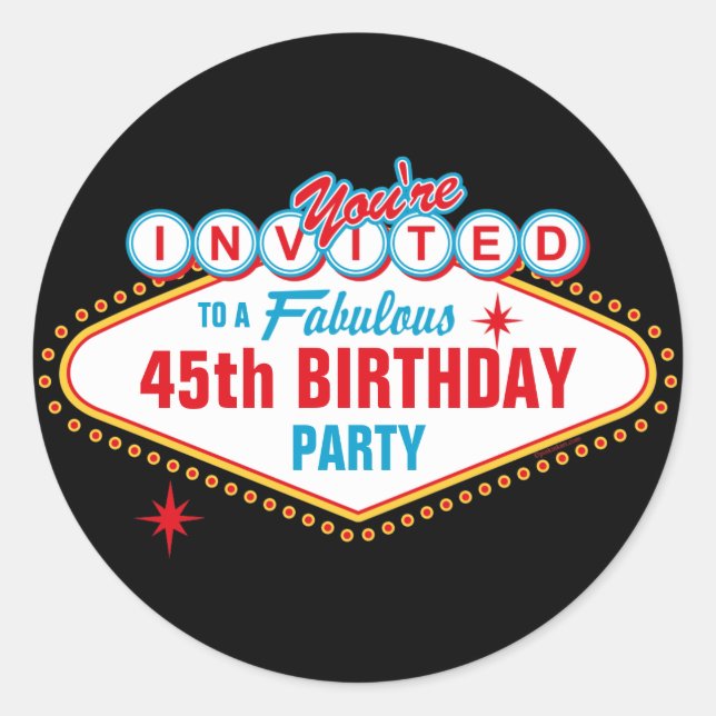 Sticker Rond Invitation personnalisée Las Vegas (Devant)