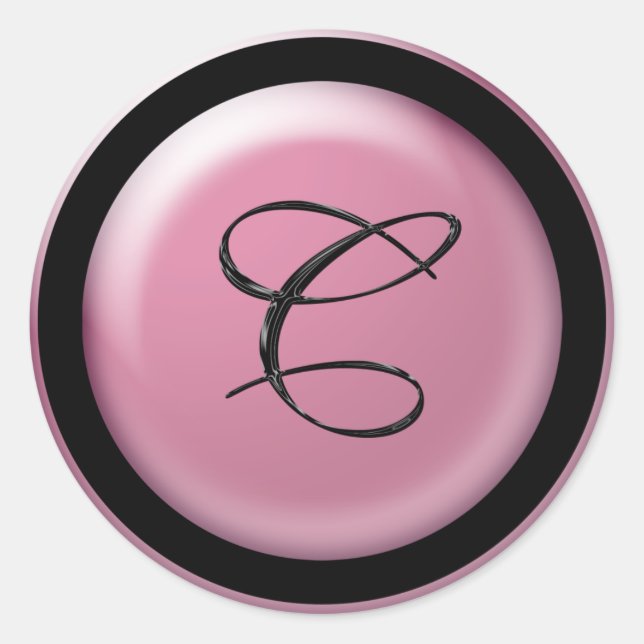 Sticker Rond Invitations Monogrammes C (Devant)