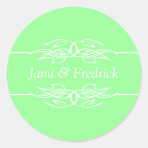 Sticker Rond Invitations personnalisables Mint Green