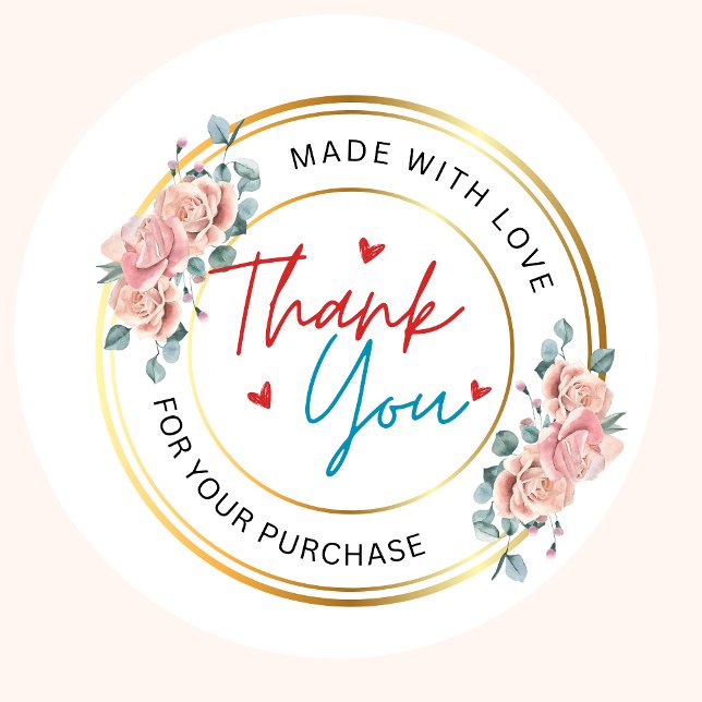 Sticker Rond iory_and_beign_rustic_and_gold_floral_buiness_cla (personalised sticker)