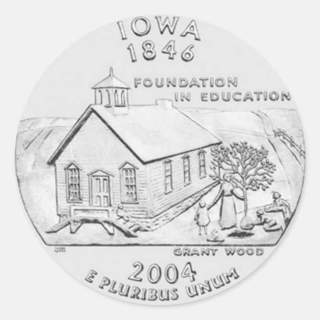 Sticker Rond Iowa (Devant)