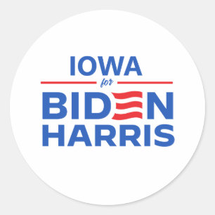 Sticker Rond Iowa pour Biden Harris