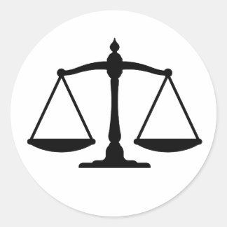 Sticker Rond Ipsa Loquitur Scales du droit de la justice