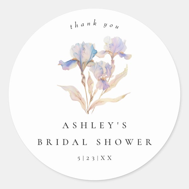 Sticker Rond Iris Élégant Fleurs Mariage (Devant)