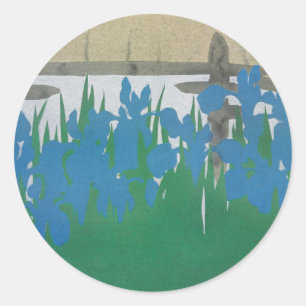Sticker Rond Iris Kamisaka Sekka japon art traditionnel de la p