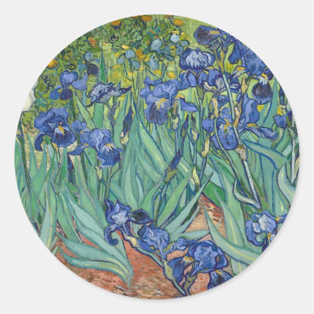 Sticker Rond Irises par Van Gogh (Devant)