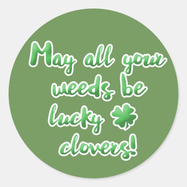 Sticker Rond Irish Blessing pour un Amoureux des jardins ! (Devant)