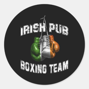 Sticker Rond Irish Boxing Funny Irlande Drapeau - Irish Pub