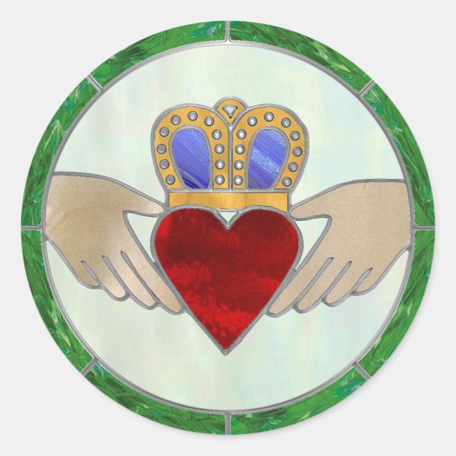 Sticker Rond Irish Claddagh (Devant)