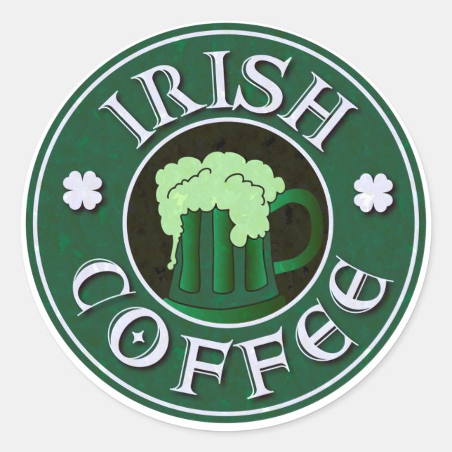 Sticker Rond Irish Coffee Parody (Devant)