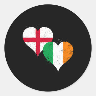 Sticker Rond Irish English Obtenez Des Drapeaux En Style Vintag