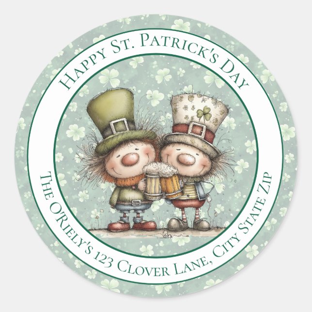 Sticker Rond Irish‑Inspired St. Patrick’s Day Envelope Seal (Devant)