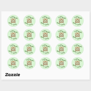 Sticker Rond Irish Love Knot, 2 Coeurs Enmêlés