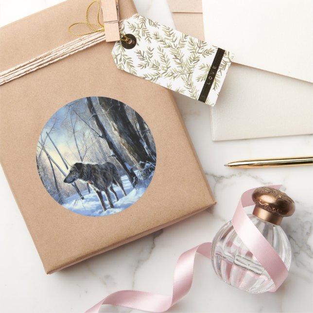 Sticker Rond Irish Wolfhop Laisser neiger Noël (Cadeaux)