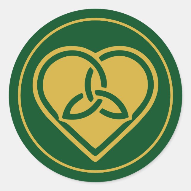 Sticker Rond Irlandais Celtic Trinity Knot Love (Devant)