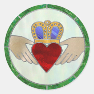 Sticker Rond Irlandais Claddagh