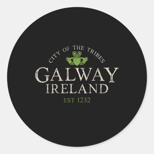 Sticker Rond Irlandais Claddagh Galway Irlande (Devant)