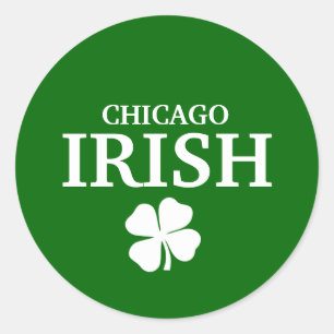 Sticker Rond IRLANDAIS de CHICAGO fier ! Le jour de St Patrick