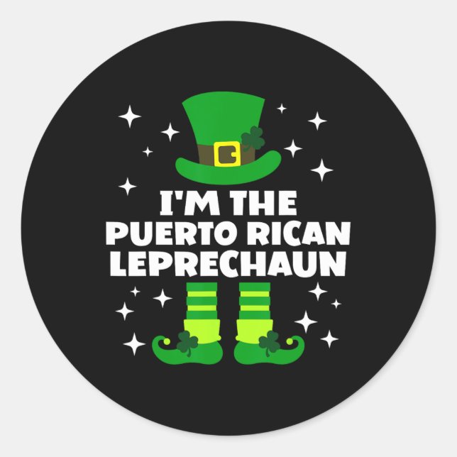 Sticker Rond Irlandais drôle Leprechaun St patrick Da (Devant)