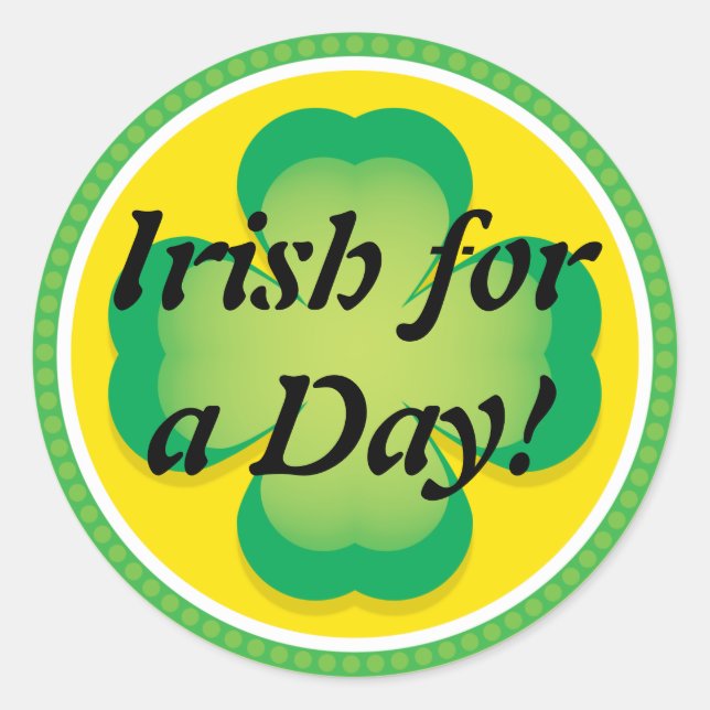 Sticker Rond Irlandais pour un jour de cloche (Devant)