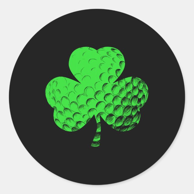 Sticker Rond Irlandais Shamrock Golf Golf St. Patricks Day (Devant)