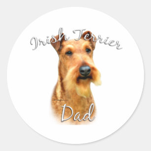 Sticker Rond Irlandais Terrier Papa 2