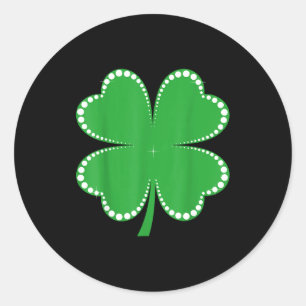 Sticker Rond Irlandais trèfle vert chanceux jour de la Saint-Pa