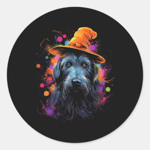Sticker Rond Irlandais Wolfhound Halloween Chien animal de comp