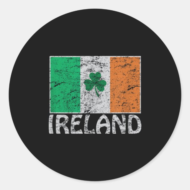 Sticker Rond Irlandaise &amp; Irlande Drapeau Co. Irlande Drape (Devant)