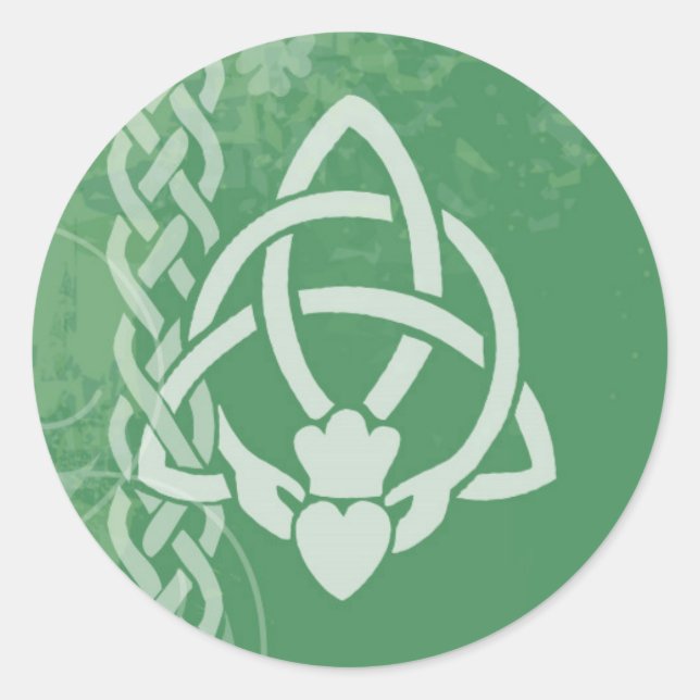 Sticker Rond Irlande Claddagh (Devant)