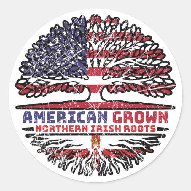 Sticker Rond Irlande du Nord Ulster États-Unis Amérique États-U (Devant)