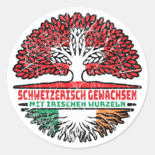Sticker Rond Irlande Irisch Schweiz Baum Racines et Sc Suisse