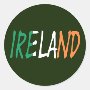 Sticker Rond Irlande superposée sur le drapeau irlandais stkcnt
