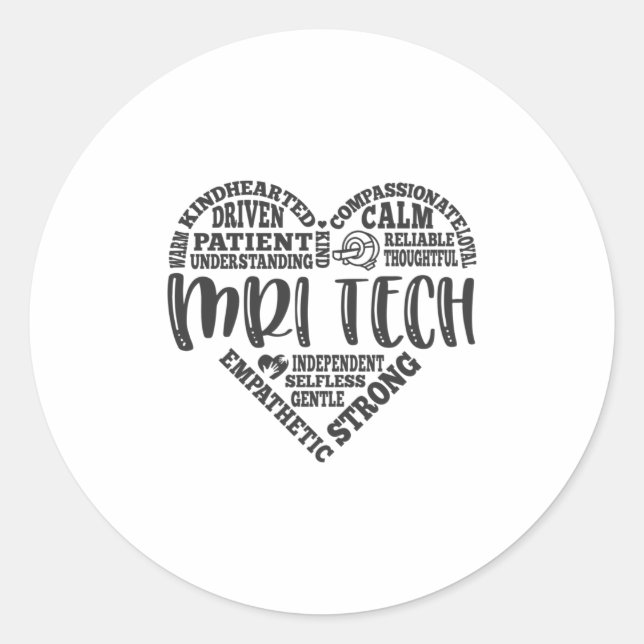 Sticker Rond IRM tech, IRM technologist, scan (Devant)