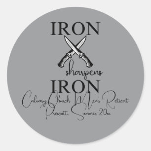 Sticker Rond Iron aiguiseur Fer couteau chrétien