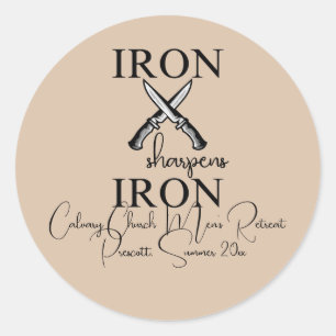 Sticker Rond Iron aiguiseur Fer couteau chrétien